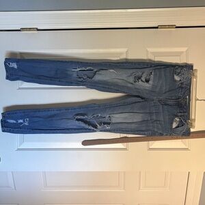 Women's Distressed Blue Jeans